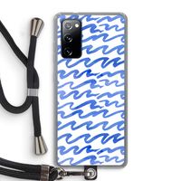 Blauwe golven: Samsung Galaxy S20 FE / S20 FE 5G Transparant Hoesje met koord