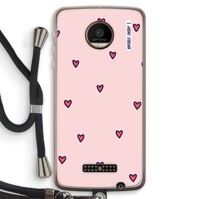 Hartjes: Motorola Moto Z Force Transparant Hoesje met koord