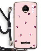 Hartjes: Motorola Moto Z Force Transparant Hoesje met koord