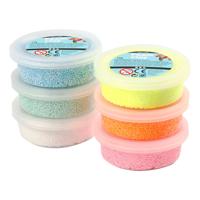 Creativ Company Foam clay pastel kleuren glitter, 6x14gr.