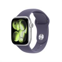 Apple Watch Series 11 GPS 46mm Silver Aluminium Case met Purple Fog Sport Band - S/M Smartwatch Zilver