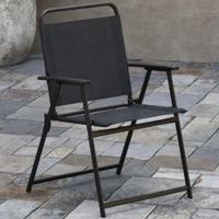 Set van 2 Opvouwbare Buitenstoelen Draagbare Tuinstoelen met Rugleuning en Armleuningen Robuust Metalen Frame Laadcapaciteit 150 kg