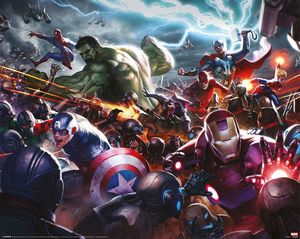 Marvel Future Fight Heroes Assault Poster 40x50cm