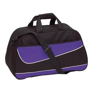 Sporttas/weekendtas - paars/zwart - 55 x 32 x 28 cm - 50 liter - Fitness/vrije tijd tassen