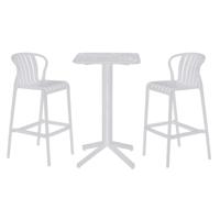 Tafel met twee stoelen Home ESPRIT Wit Metaal Polypropyleen 60 x 60 x 102 cm