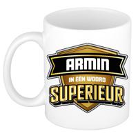 Naam mok Armin - wit - Superieur - keramiek - 300 ml - cadeau collega beker