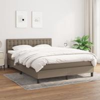 Boxspring met matras stof taupe 140x190 cm