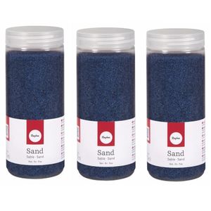 3x Fijn decoratie zand blauw 475 ml