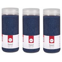 3x Fijn decoratie zand blauw 475 ml