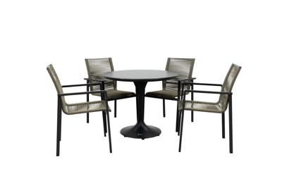 Qopps Gaona tuintafel met 4 Stilo stapelstoel