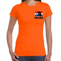 Oranje shirt met brullende leeuw embleem op borst heren - Holland supporter shirt EK/ WK - thumbnail