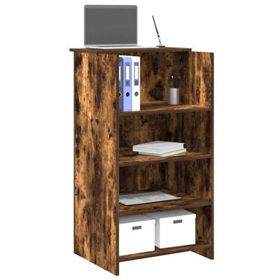 Receptiebalie 55x50x103,5 cm bewerkt hout gerookt eikenkleurig