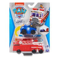 Paw Patrol True Metal Teamvoertuig Brandweerwagen en Chase-Reddingsvoertuig - thumbnail