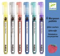 6 markers met glitters DJECO meerdere kleuren - thumbnail