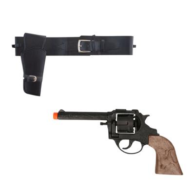 Cowboy verkleed speelgoed revolver - zwart - met riem holster - wapens - volwassenen