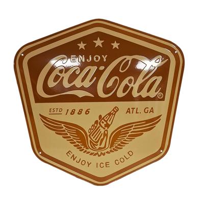 Coca-Cola Wings Logo Emaille Bord - 50 x 50cm