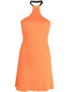 Courrèges robe courte nervurée à dos nu - Orange