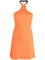 Courrèges robe courte nervurée à dos nu - Orange