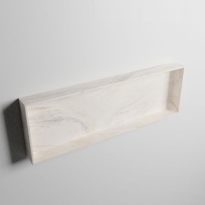 MONDIAZ EASY Nis 89,5x29,5cm in solid surface kleur Ostra. 1 vak geschikt voor in- of opbouw