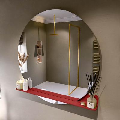 MONDIAZ SPOT spiegel rond 120cm met Spiegelplanchet kleur Fire.