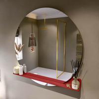 MONDIAZ SPOT spiegel rond 120cm met Spiegelplanchet kleur Fire.