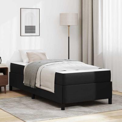 Bedframe met matras met matras Zwart 100 x 200 cm Kunstleer