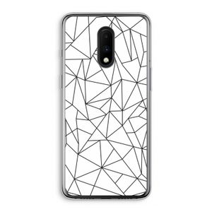 Geometrische lijnen zwart: OnePlus 7 Transparant Hoesje
