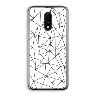 Geometrische lijnen zwart: OnePlus 7 Transparant Hoesje