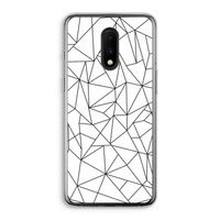 Geometrische lijnen zwart: OnePlus 7 Transparant Hoesje