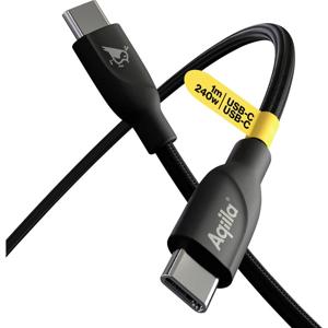 Aqiila USB-C-kabel USB 2.0 USB-C stekker 1 m Zwart AQCBPBICB2BD867