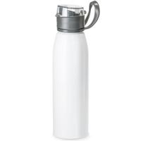 Aluminium waterfles/drinkflesmet klepdop en handvat - wit - 650 ml - Sportfles - Bidon