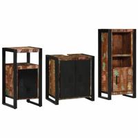 Badkamermeubelset met lade 3 pcs Massief Gerecycled Hout