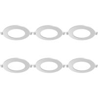 LED Downlight Inbouwspot 6 Stuks - Brinton Thin - 3W 220lm 120° Bundelhoek - Helder/Koud Wit 6500K - IP40 - Rond - Wit - Ø85mm Buitenmaat - Ø70mm Zaagmaat