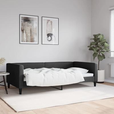 Slaapbank 100x200 cm stof zwart