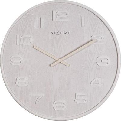 NeXtime klok 3096wi wood wood medium, ø35.5 cm,wall, white