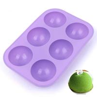 2 stuks 6 zelfs kleine semi-circulaire silicone taart mal gelei geparfumeerde kaars schimmel willekeurige