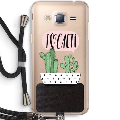I love cacti: Samsung Galaxy J3 (2016) Transparant Hoesje met koord