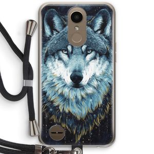 Darkness Wolf: LG K10 (2017) Transparant Hoesje met koord