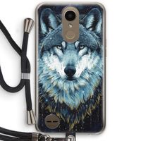 Darkness Wolf: LG K10 (2017) Transparant Hoesje met koord