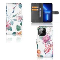 iPhone 13 Pro | Telefoonhoesje | Met pasjeshouder | Bird Flowers