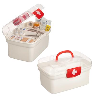 Kleine EHBO opbergdoos - 2x - 4L - Medicijn / EHBO accessoires - eerste hulp