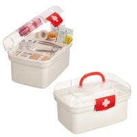 Kleine EHBO opbergdoos - 2x - 4L - Medicijn / EHBO accessoires - eerste hulp