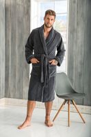 Morgenstern Morgenstern Alex Heren Badjas Schalkragen anthr./melange 2XL