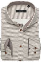 Desoto Slim Fit Jersey shirt wit/bruin, Motief - thumbnail