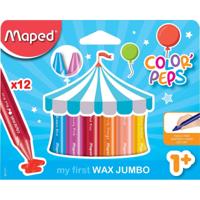 Maped waskrijt Color'Peps Jumbo Early Age, doos van 12 stuks in geassorteerde kleuren