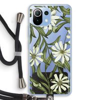 Wit bloemenpatroon: Xiaomi Mi 11 Lite Transparant Hoesje met koord