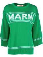 Marni pull à logo intarsia - Vert