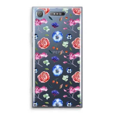 Bloemetjes: Sony Xperia XZ1 Transparant Hoesje