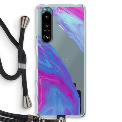 Zweverige regenboog: Sony Xperia 5 III Transparant Hoesje met koord