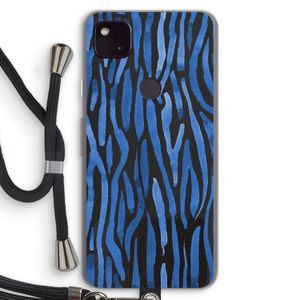 Blauwe nerven: Pixel 4a 5G Transparant Hoesje met koord